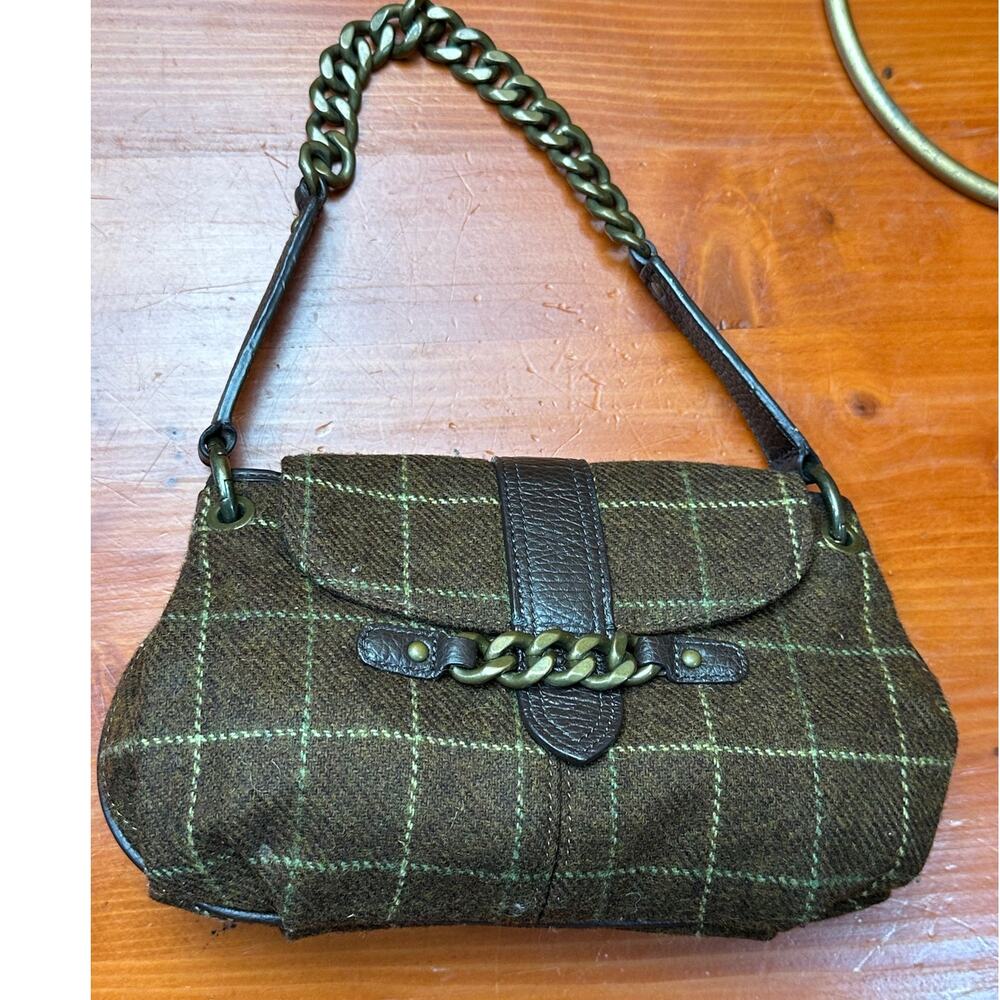 J. Crew Brown Tweed and Leather Bag